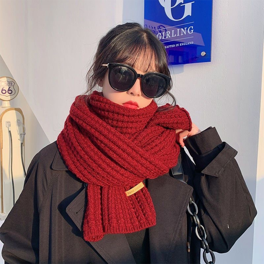Men Scarf Wool - Bufanda de Cachemira cálida de punto
