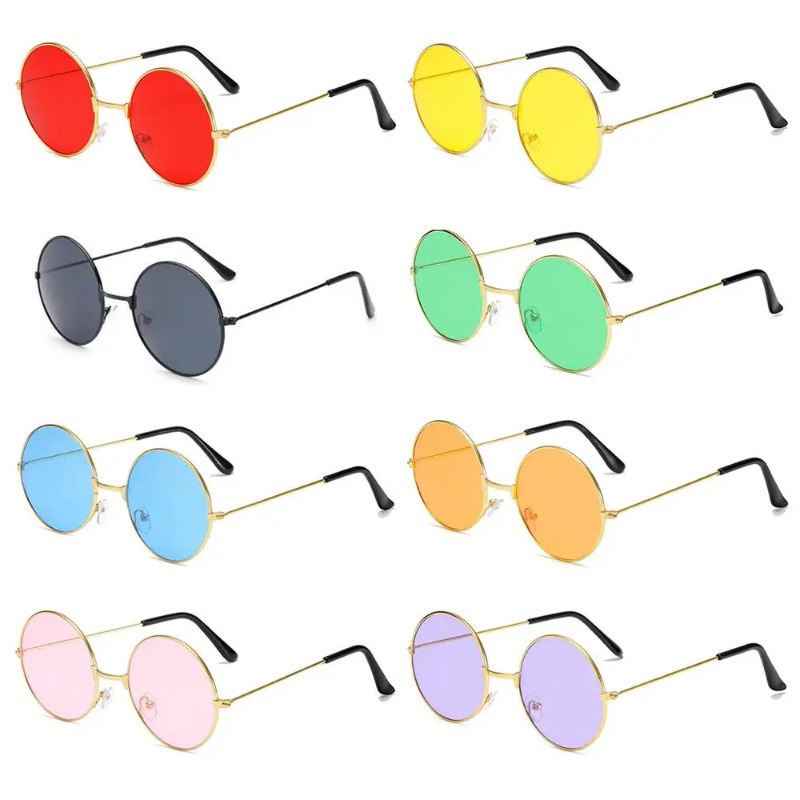 Men Fashion Photography - Gafas de Sol Circulares de Metal