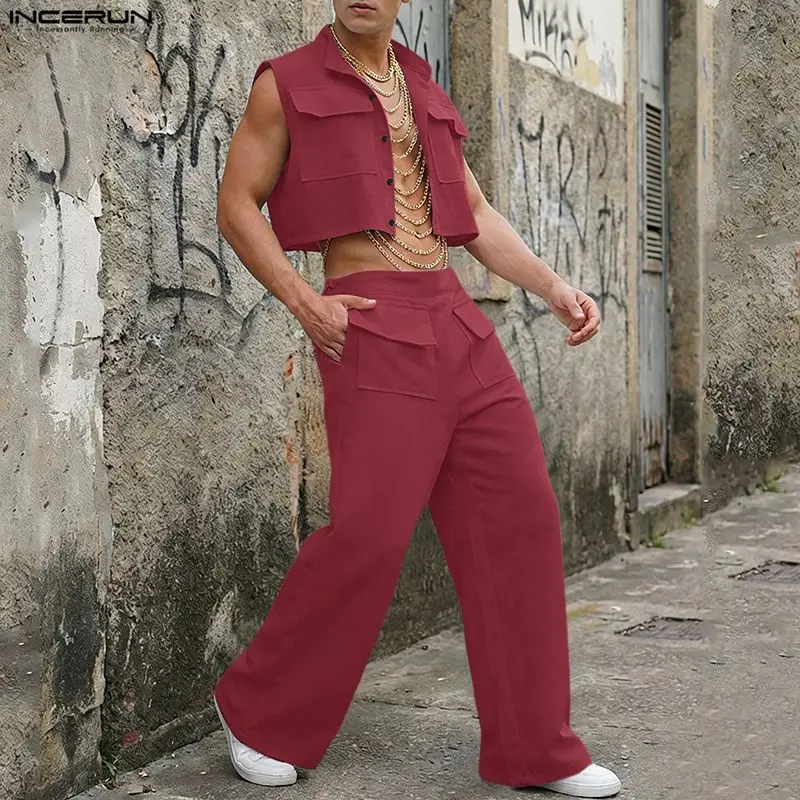 Men'S Fashion Essentials - Conjuntos INCERUN para Hombre, Camiseta sin