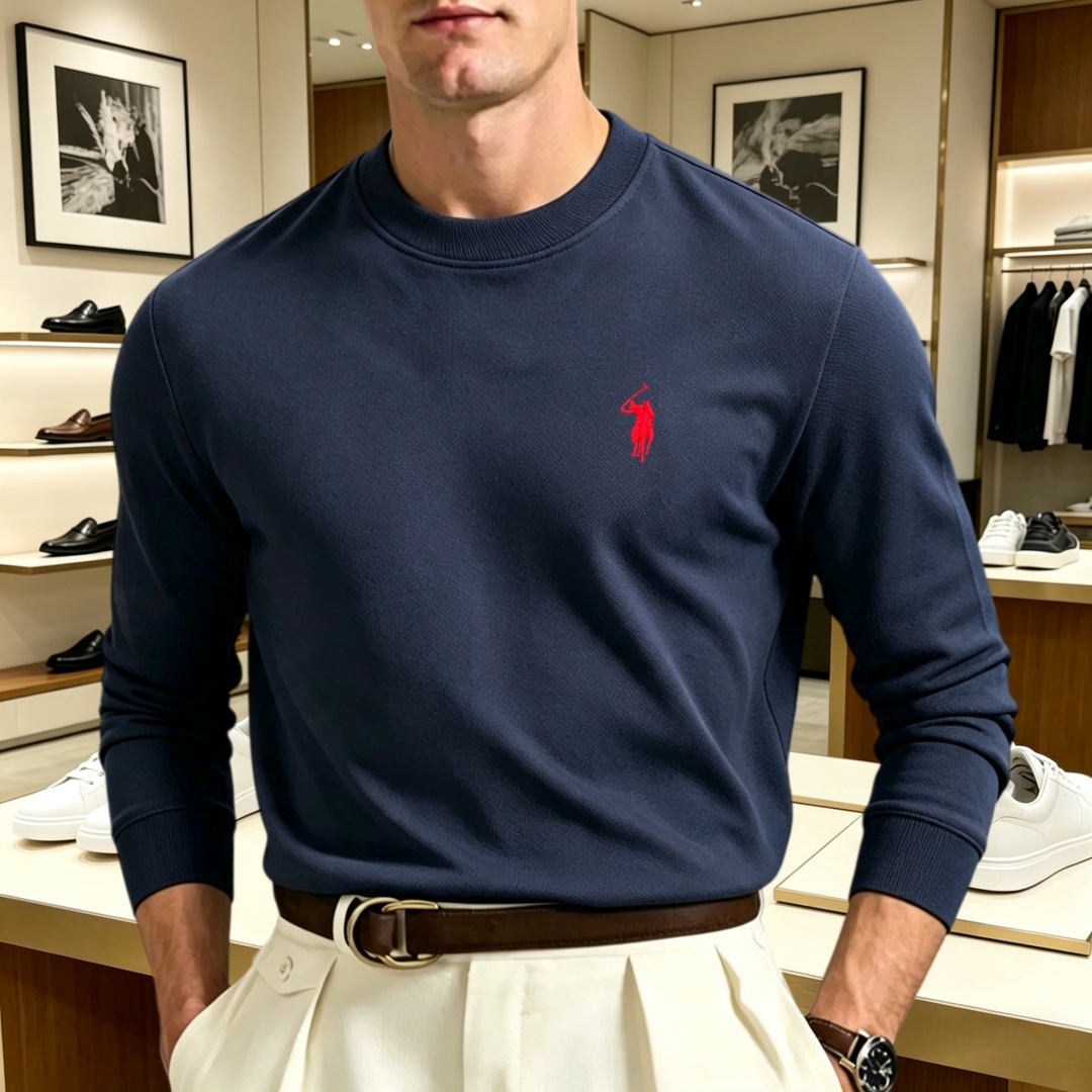 Fashion Mens Shirt - Camiseta de manga larga con cuello