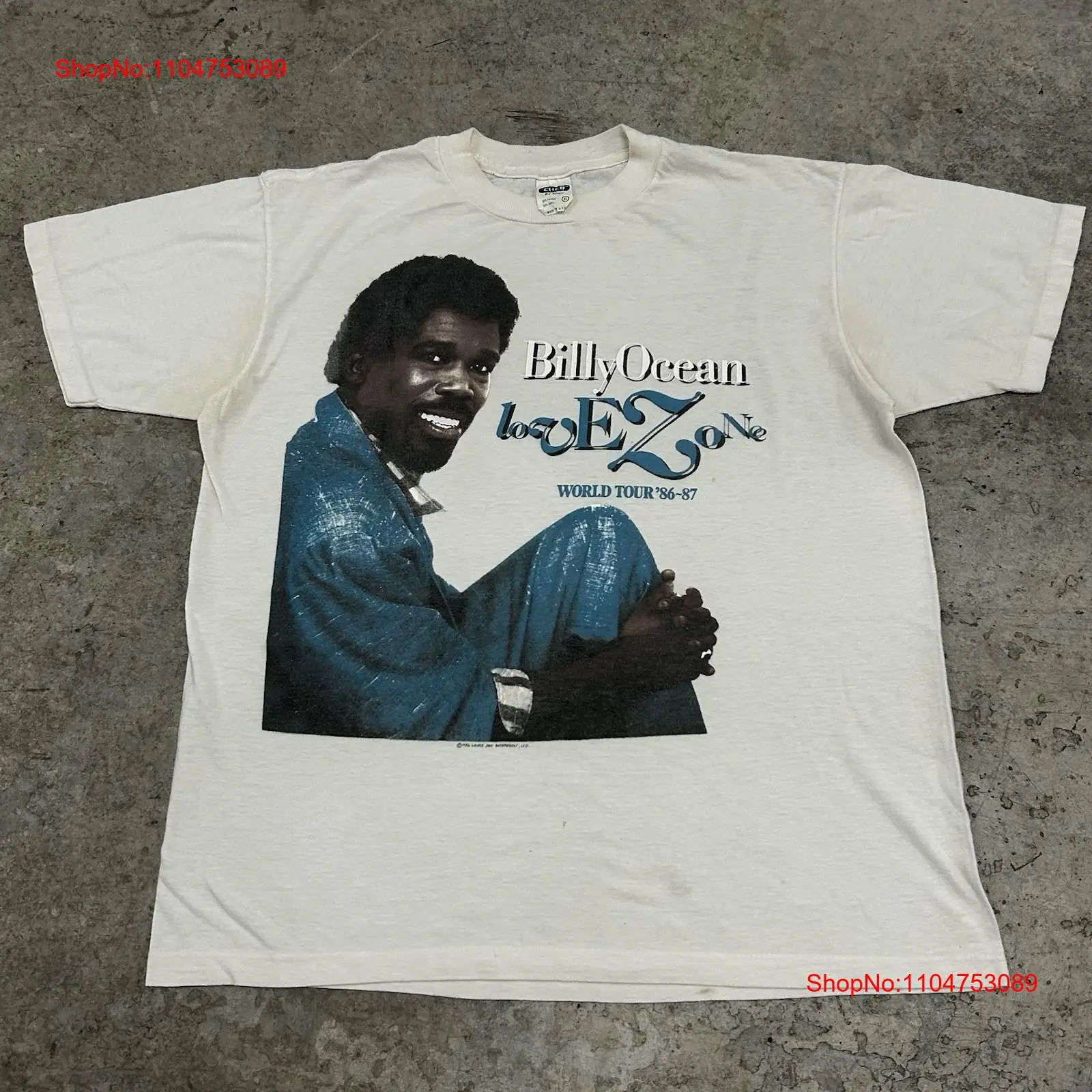 Xl Men'S Fashion - Vintage 80s Billy Ocean Band camiseta