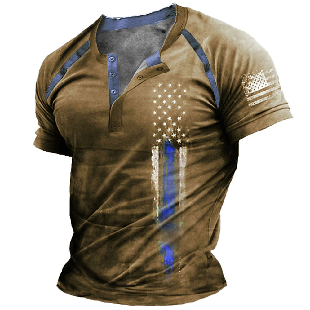 Men'S Fashion Essentials - Camiseta Divertida con Estampado de Bandera