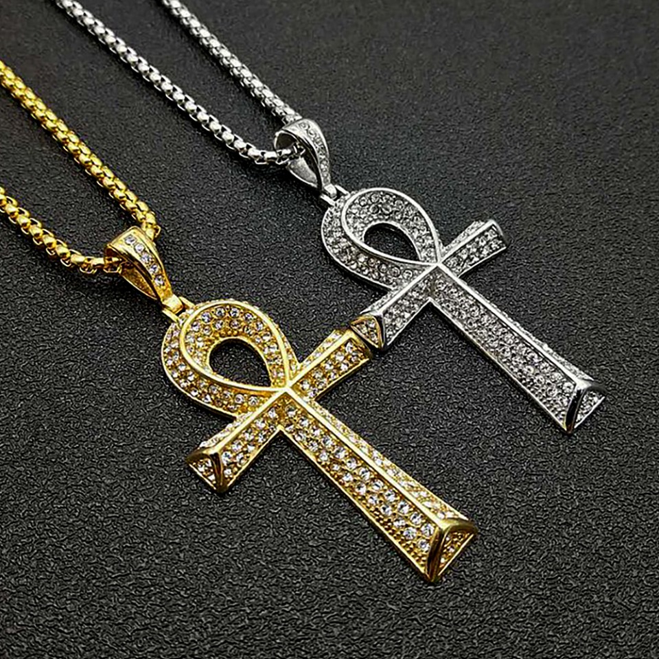 Men Fashion Egypt - Collares góticos Vintage de acero inoxidable