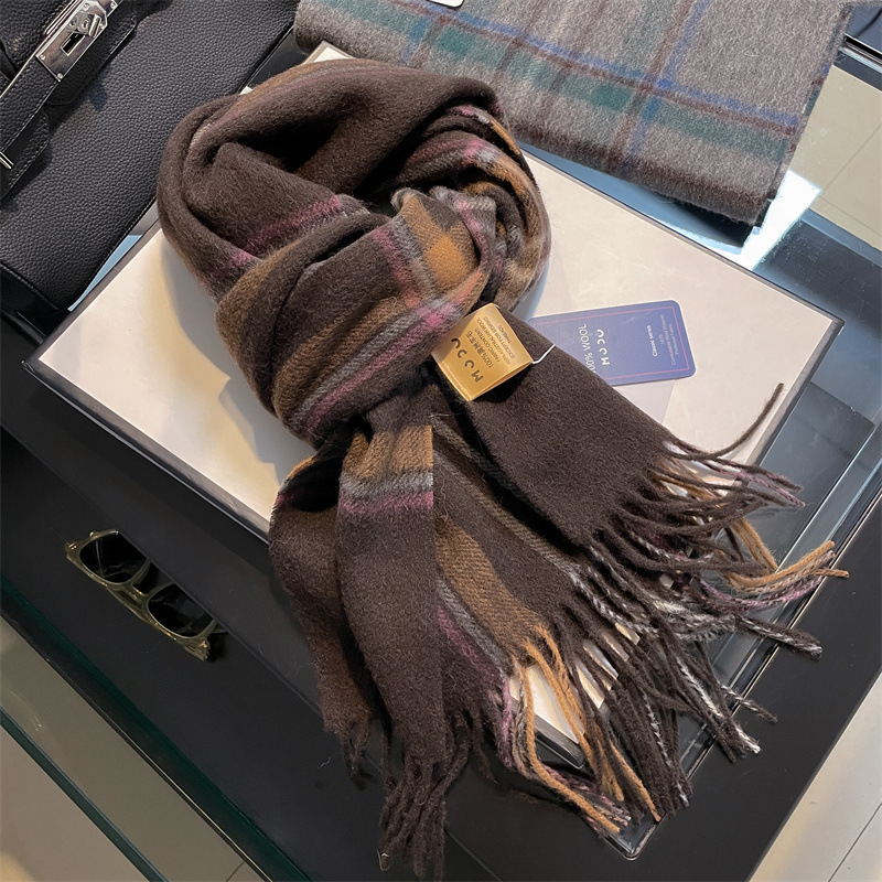 Men Scarf Wool - Bufanda de lana 100% pura de