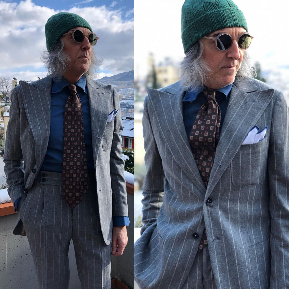 Mens Fashion Trajes - Traje de hombre a rayas, 2