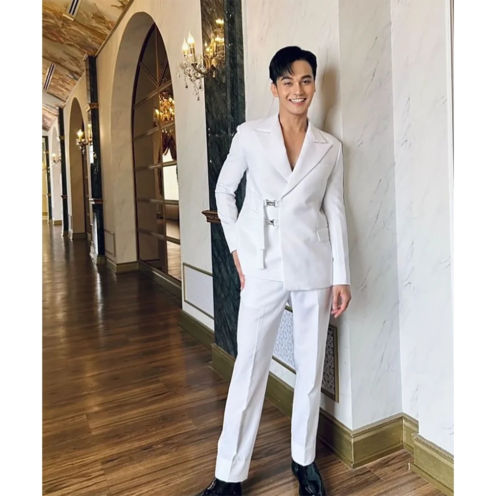 Mens Fashion Trajes - Traje blanco elegante de alta calidad