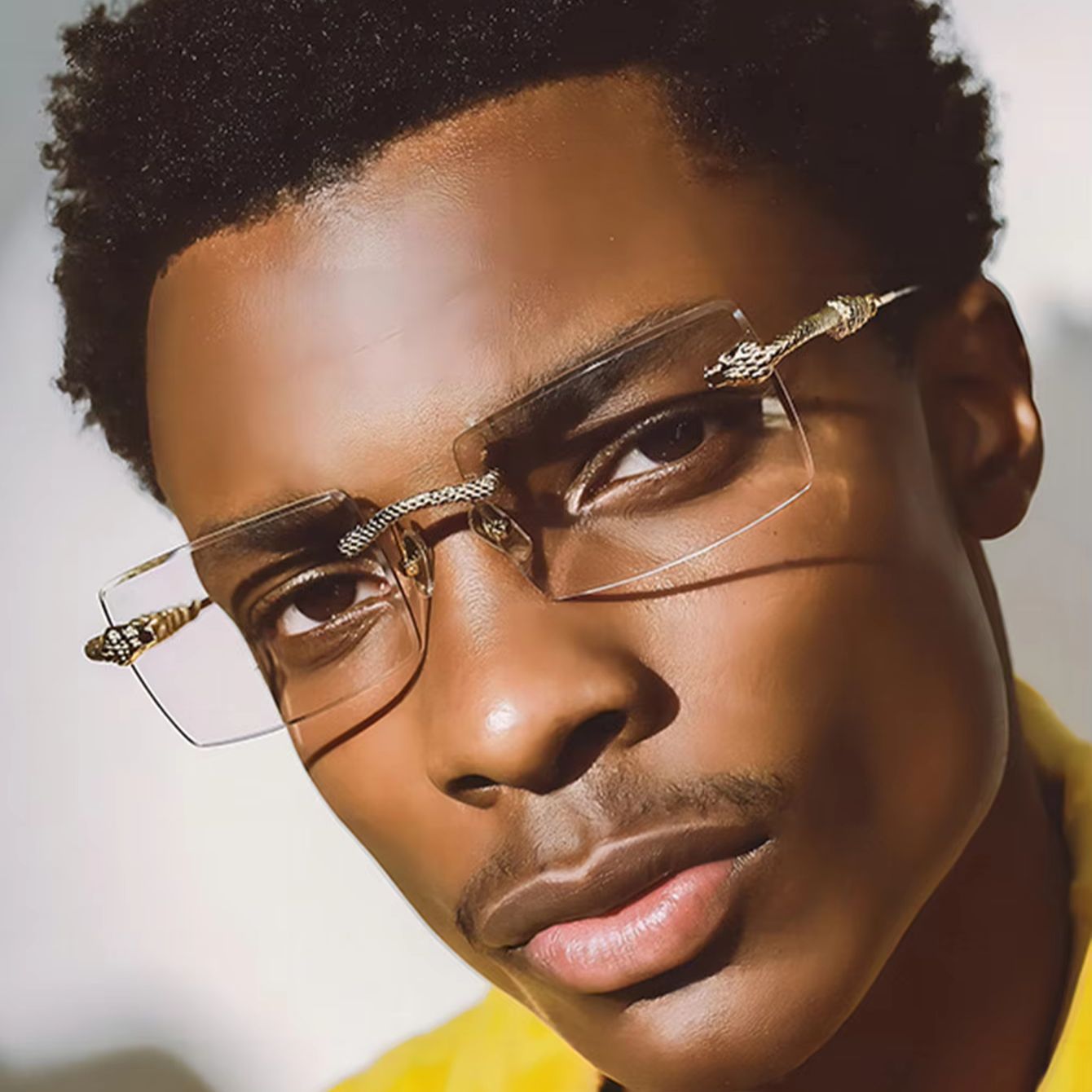 Men'S Fashion Non Prescription Glasses - 1 par de gafas rectangulares sin