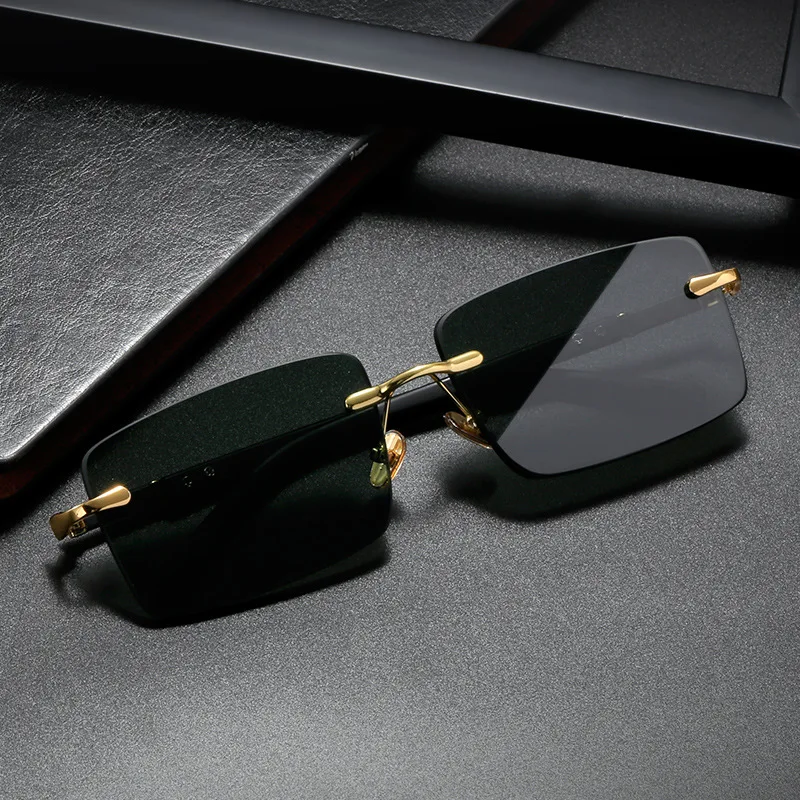 Men'S Fashion Rimless Glasses - Gafas de Sol Rectangulares de Moda