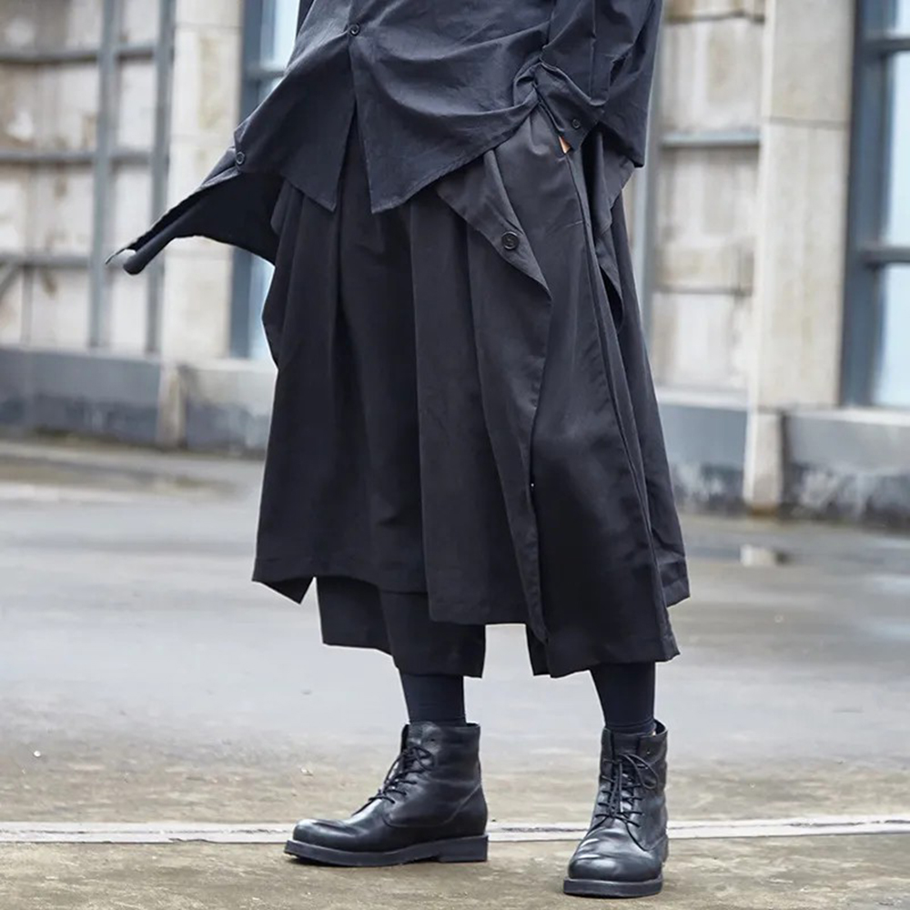 Mens Fashion Trends 2026 - Pantalones Góticos Oscuros Y2K con Botones