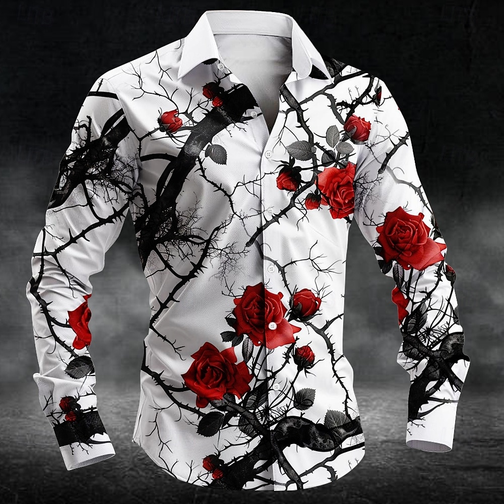 Fashion Mens Shirt - Camisas de manga larga con estampado