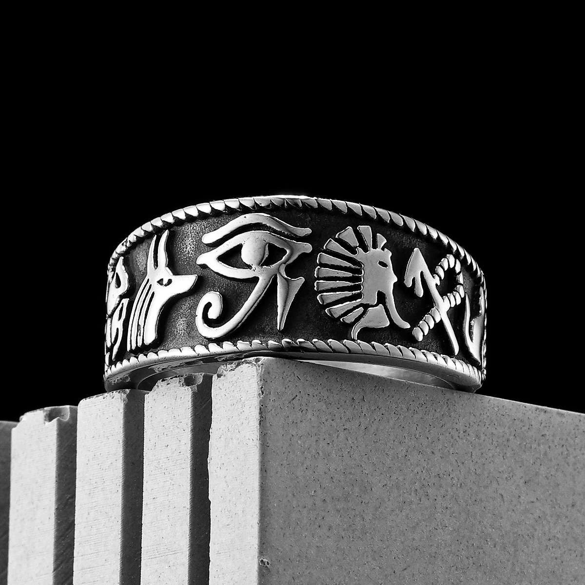 Men Fashion Egypt - Anillos de tótem del ojo de