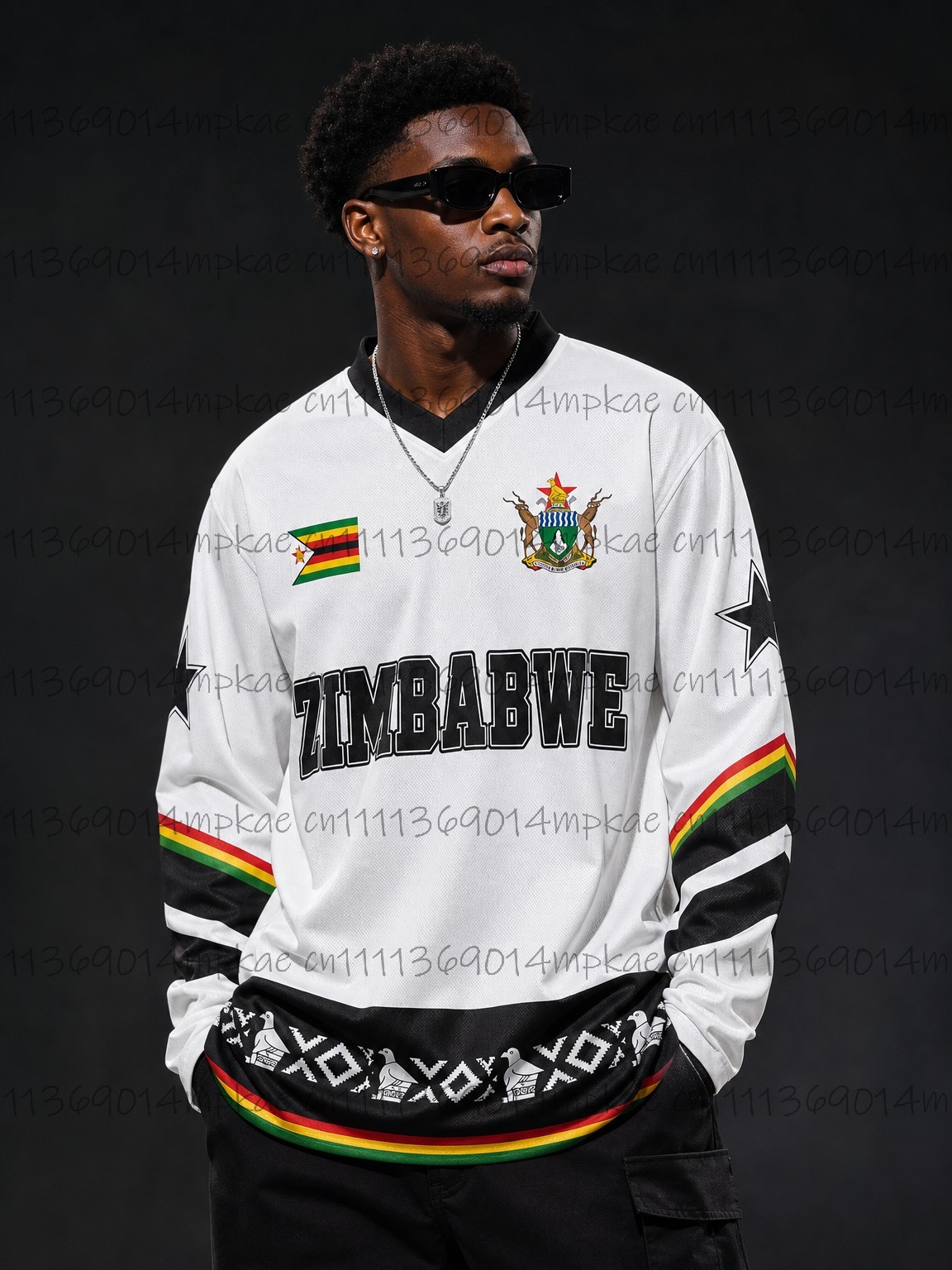 Fashion Mens Shirt - Camiseta de Manga Larga con Cuello
