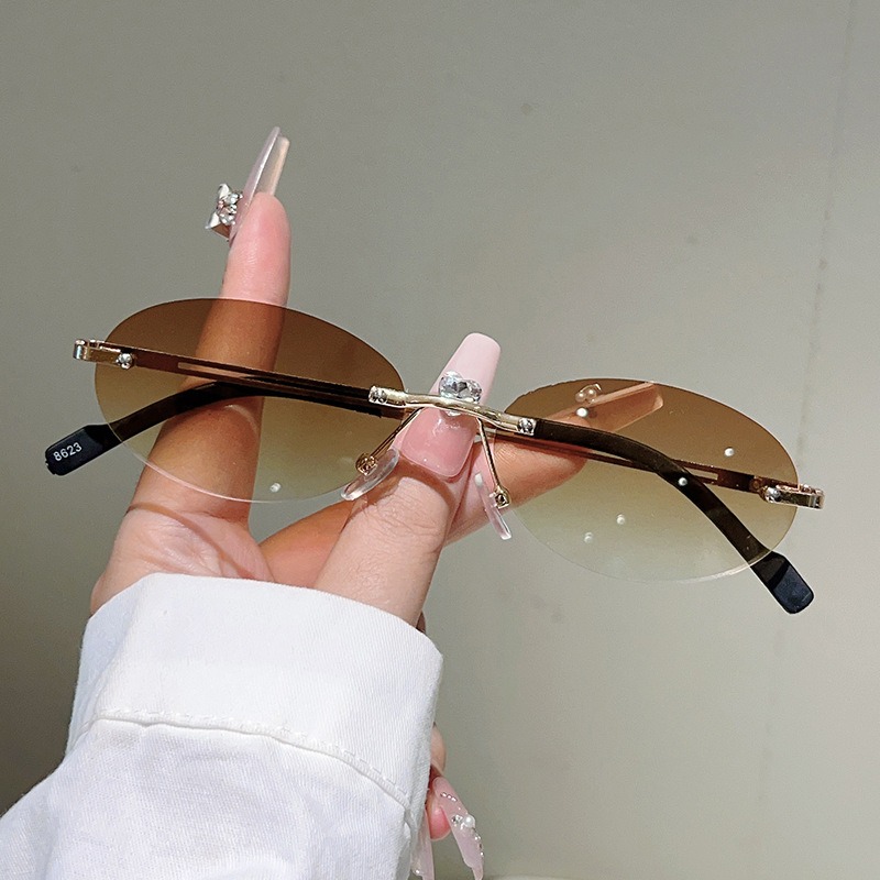 Gafas de Sol Ovaladas sin Mont - Men'S Fashion Rimless Glasses reseña y precio