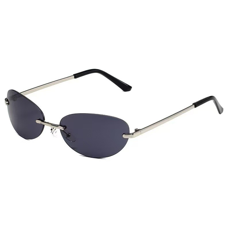 Gafas de sol ovaladas sin mont - Men'S Fashion Rimless Glasses reseña y precio