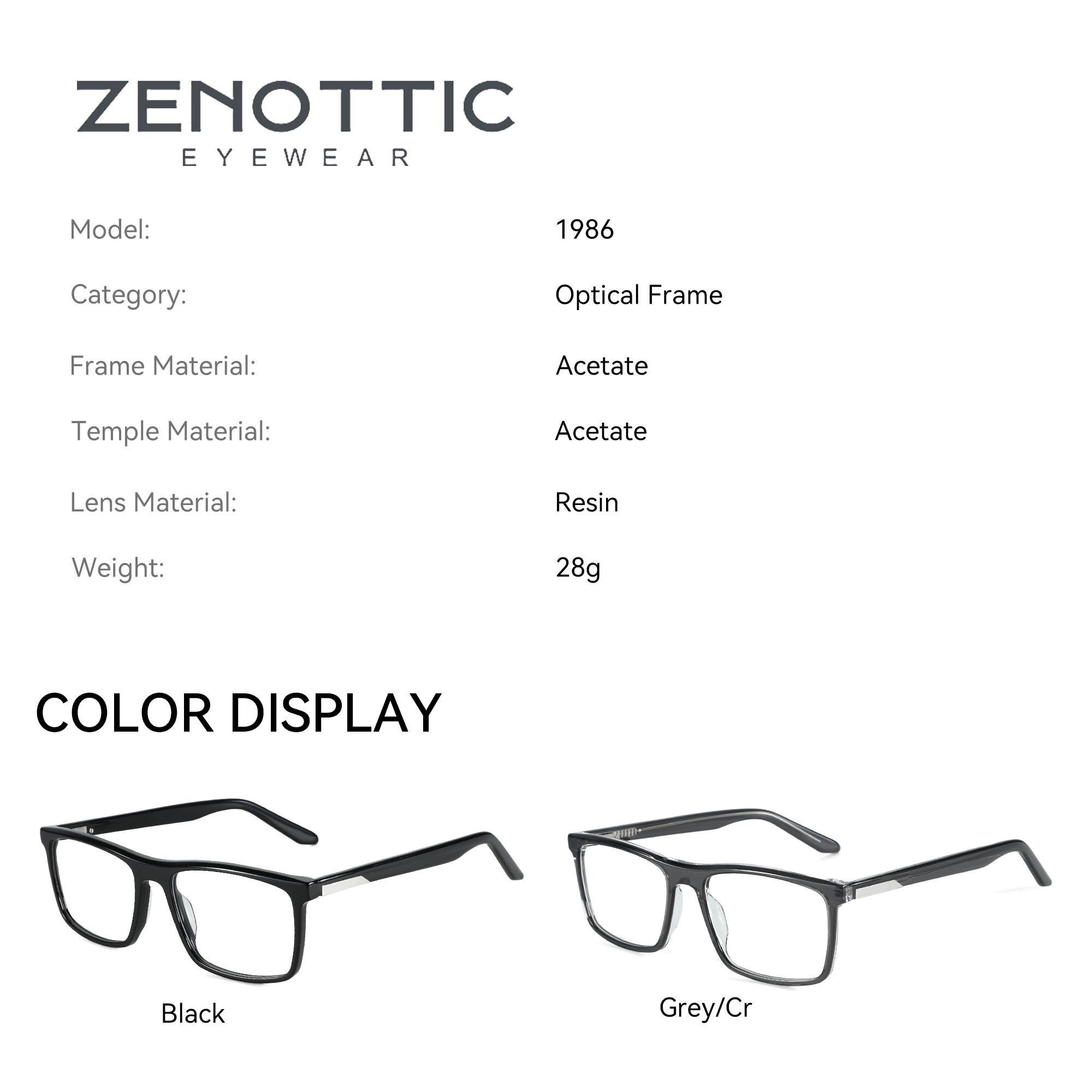 Gafas ópticas de acetato de te - Men'S Fashion Non Prescription Glasses reseña y precio