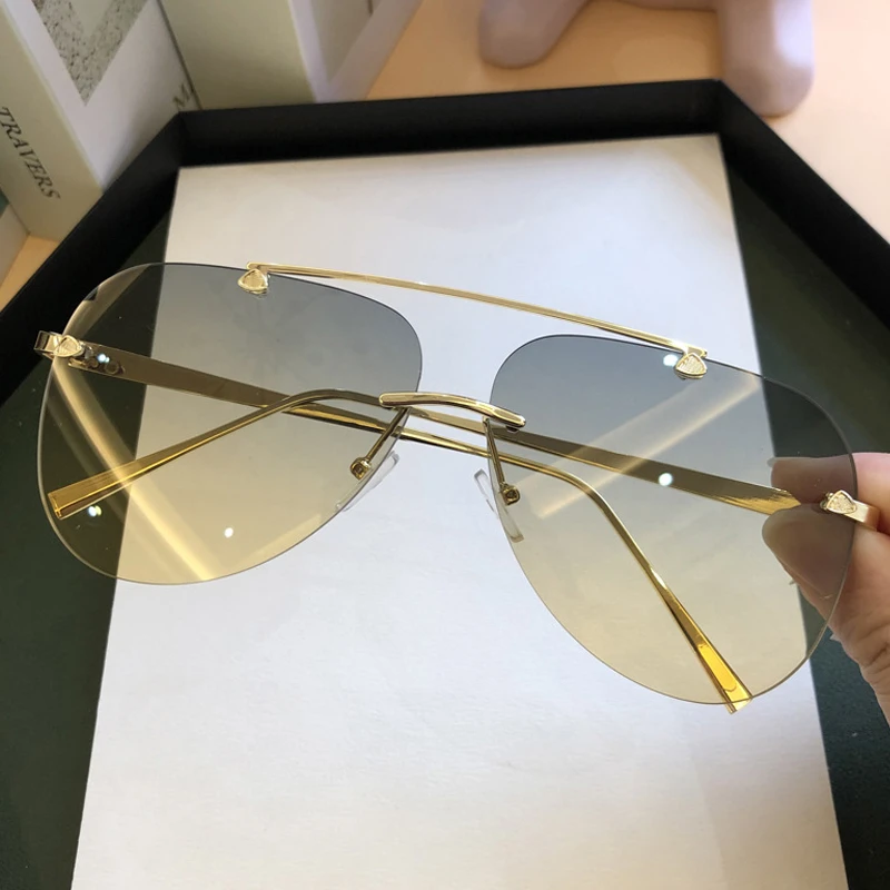 Gafas de Sol de Aviador Vintag - Men'S Fashion Rimless Glasses reseña y precio