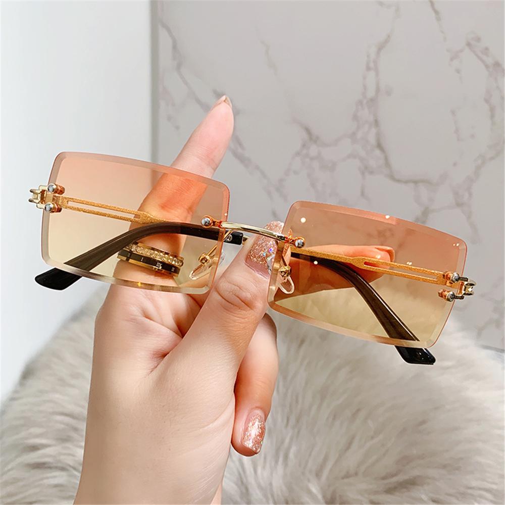 Gafas de sol rectangulares sin - Men'S Fashion Rimless Glasses reseña y precio