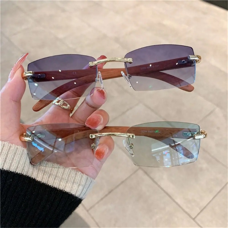 Gafas de sol rectangulares sin - Men'S Fashion Rimless Glasses reseña y precio