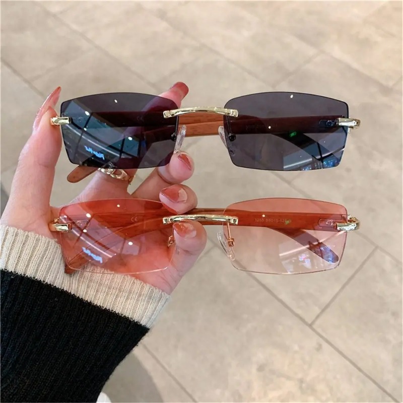 Gafas de sol rectangulares sin - Men'S Fashion Rimless Glasses reseña y precio