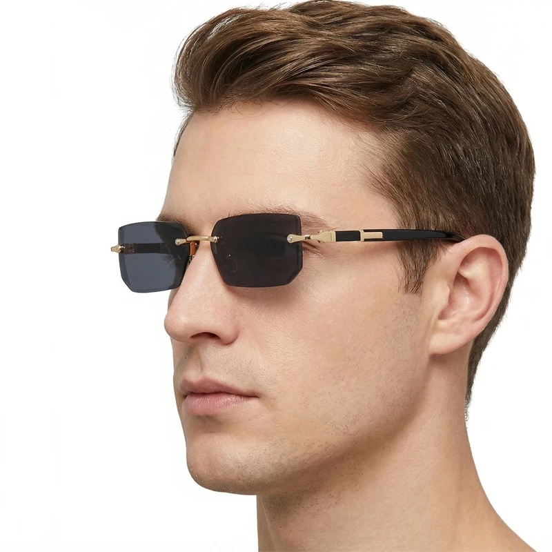 Gafas de sol sin montura a la  - Men'S Fashion Rimless Glasses reseña y precio