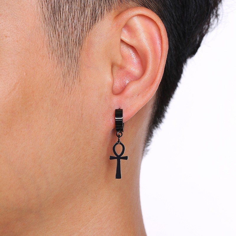 WKOUD-pendientes de acero inox - Men Fashion Egypt reseña y precio