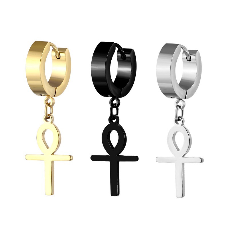 WKOUD-pendientes de acero inox - Men Fashion Egypt reseña y precio
