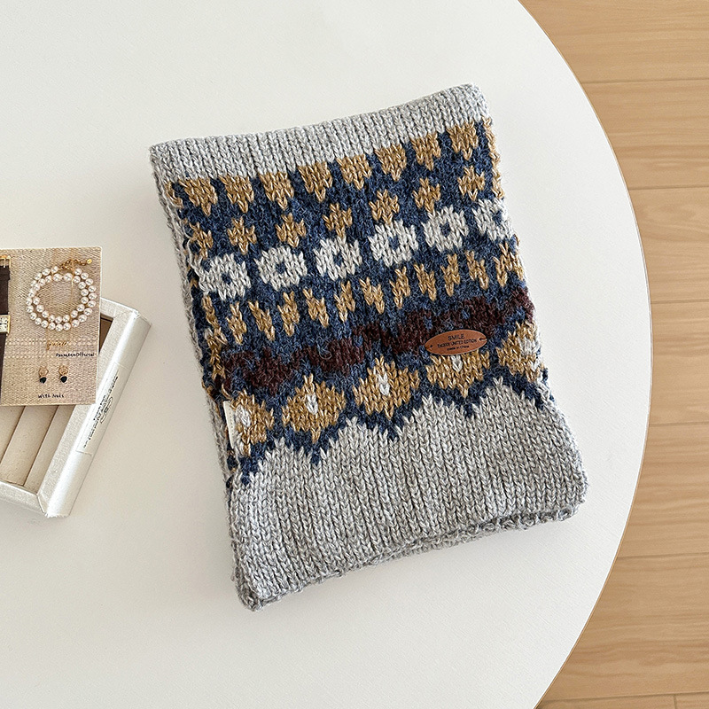 Bufanda de punto jacquard para - Men Scarf Wool reseña y precio