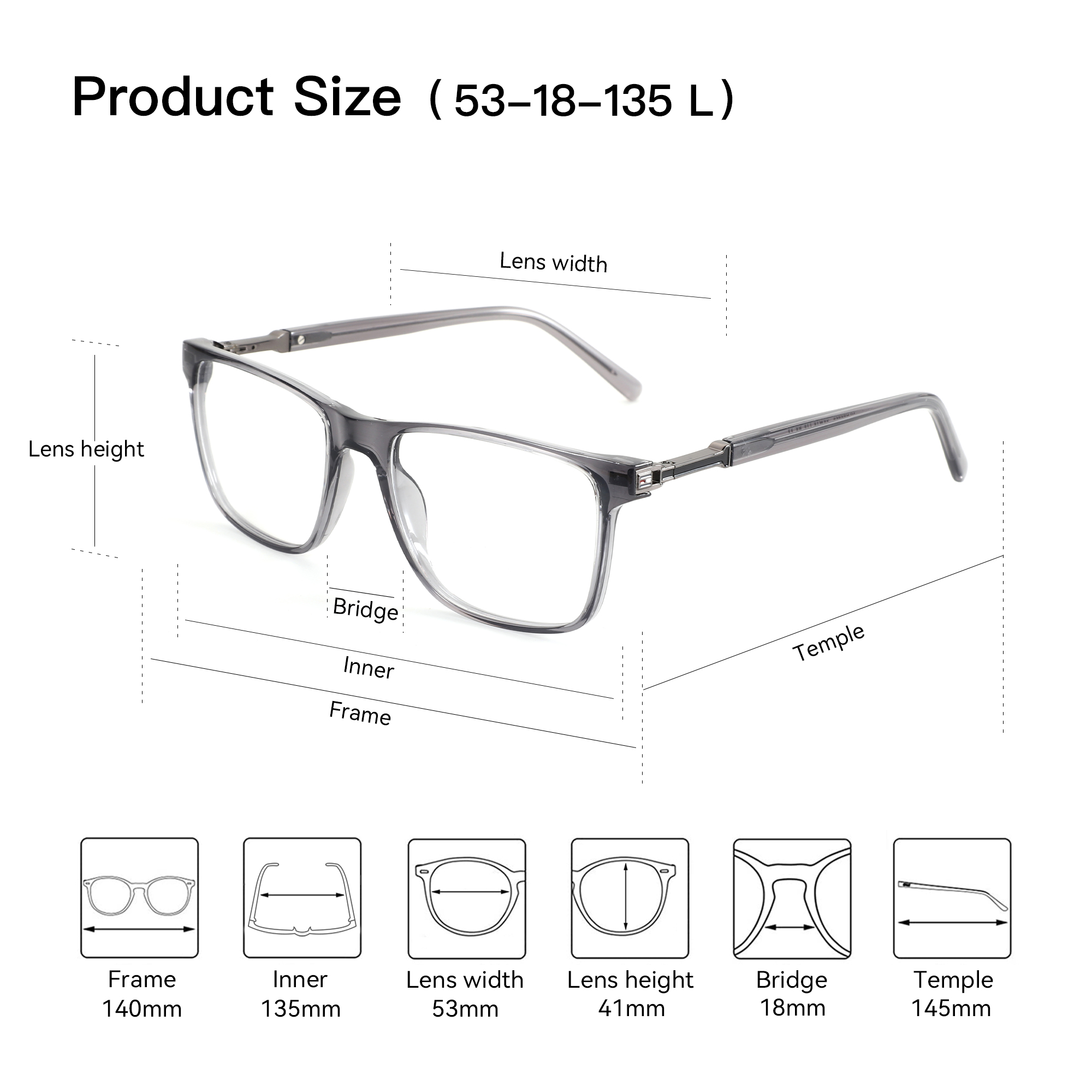 Gafas de acetato de moda BLUEM - Men'S Fashion Non Prescription Glasses reseña y precio