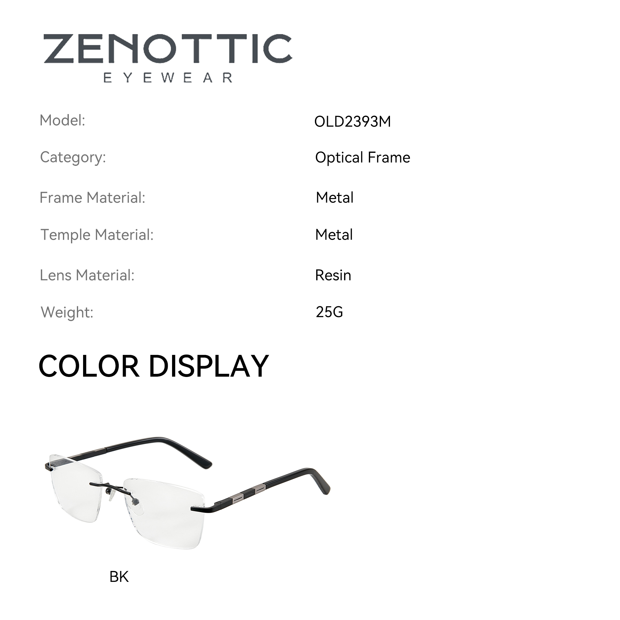 ZENOTTIC, gafas graduadas rect - Men'S Fashion Rimless Glasses reseña y precio