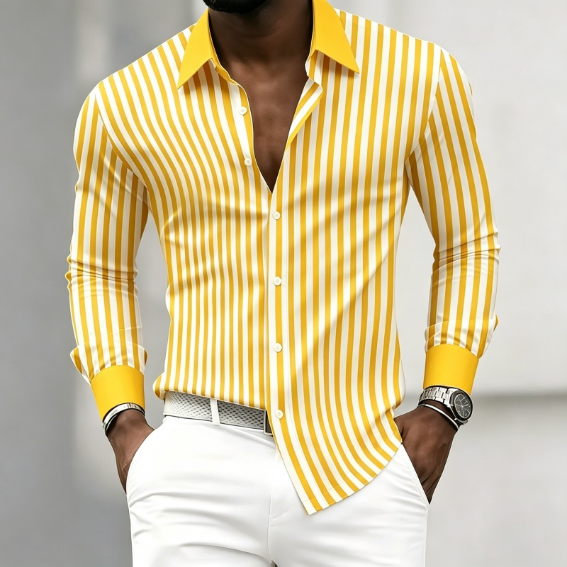 Camisa de manga larga para hom - Fashion Mens Shirt reseña y precio