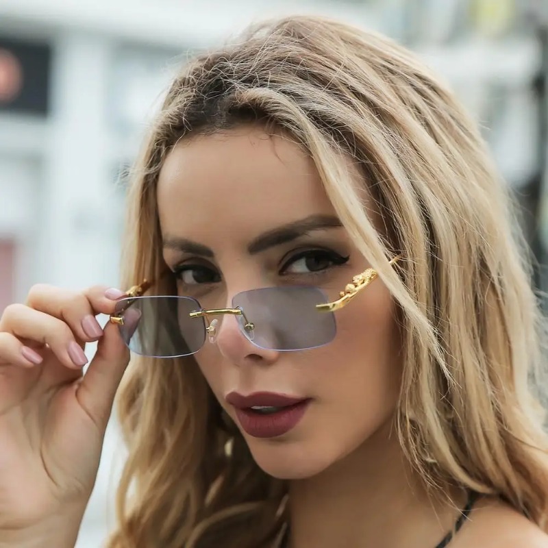Gafas de Sol Cuadradas Sin Mon - Men'S Fashion Rimless Glasses reseña y precio