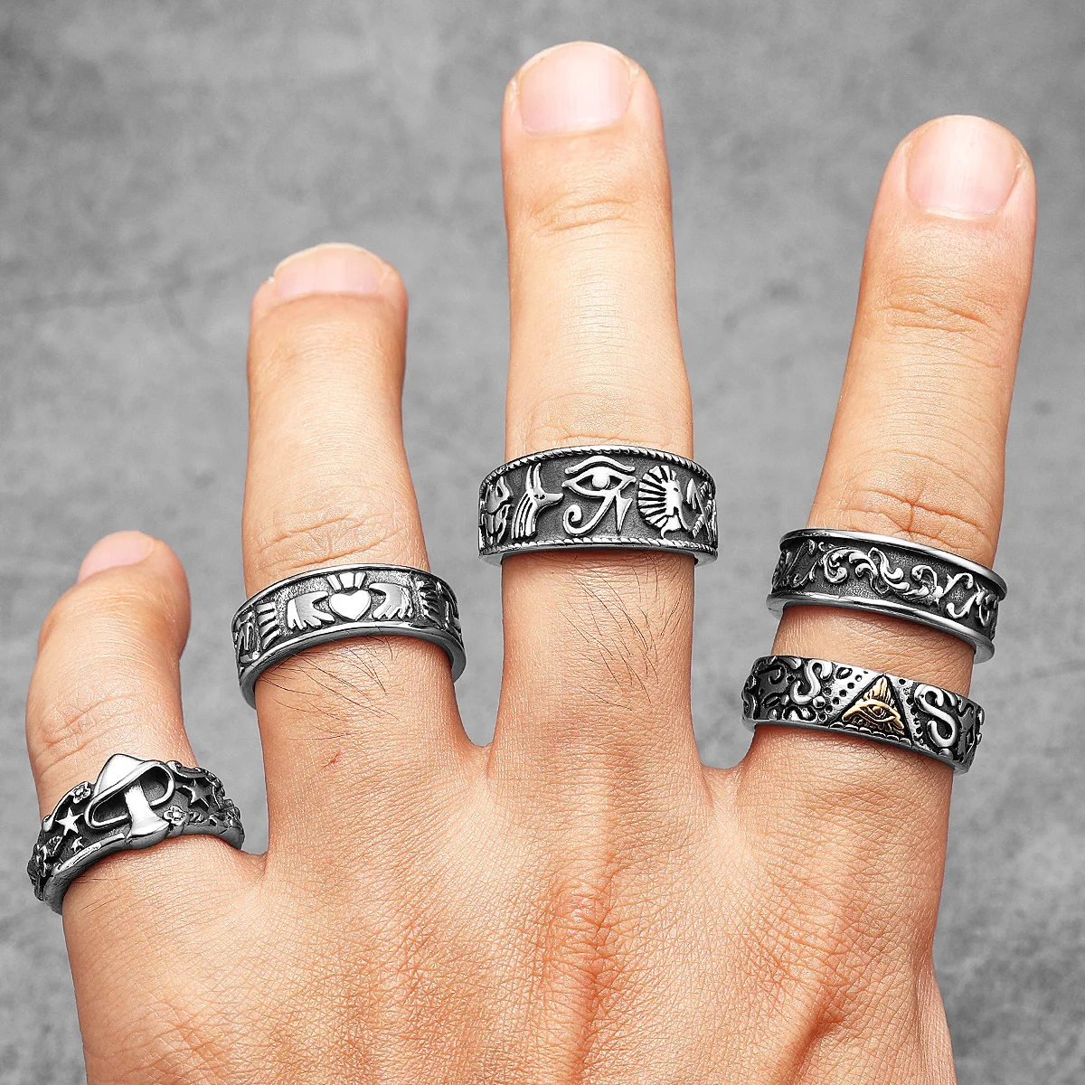 Anillos de tótem del ojo de Ho - Men Fashion Egypt reseña y precio